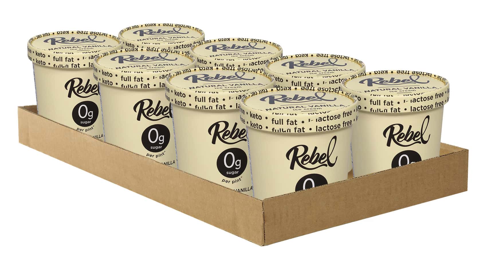 Rebel Ice Cream Vanilla CASE (8 Pints)